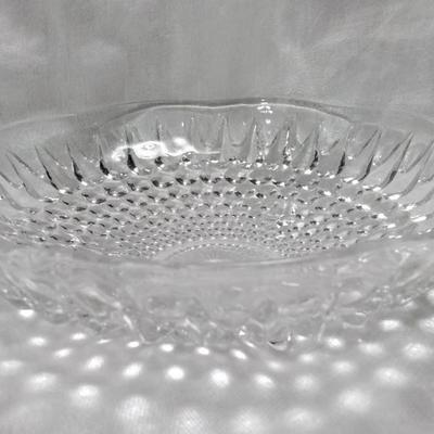 Vintage Anchor Hocking Glass Teardrop Hobnail Three Footed Candy Nut Dish