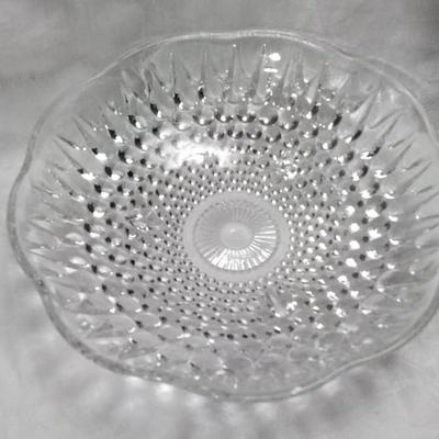 Vintage Anchor Hocking Glass Teardrop Hobnail Three Footed Candy Nut Dish
