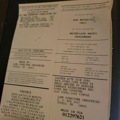 Pair of Lane Furniture Leather Recliners (LR-DW)