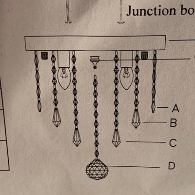 Two Mounting Crystal Chandeliers, New in Box (B1-HS)