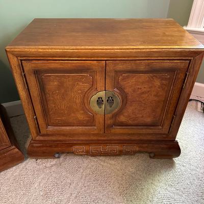 Pair Vintage Asian Chinoiserie Style Nightstands
