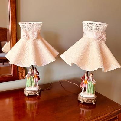 Pair Victorian Figural lamps