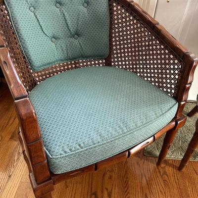 Pair French Regency Faux Bamboo Chairs