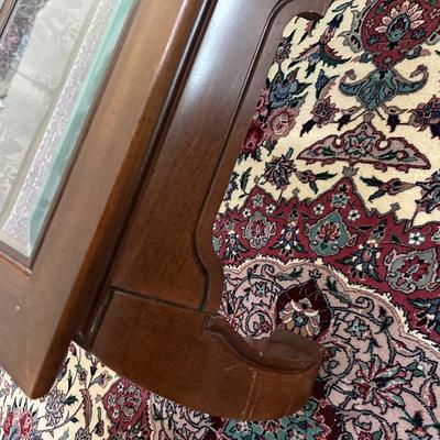 Vintage Ming Style Glass Top Coffee Table