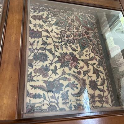 Vintage Ming Style Glass Top Coffee Table