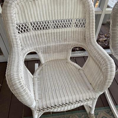Pair Faux Wicker Porch Rockers