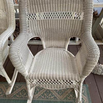 Pair Faux Wicker Porch Rockers