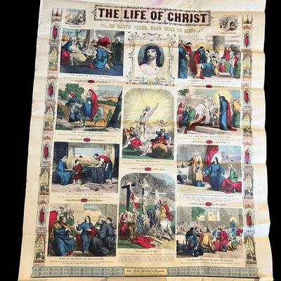 Antique "Illustrated life of Christ" Print