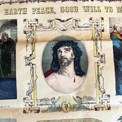Antique "Illustrated life of Christ" Print