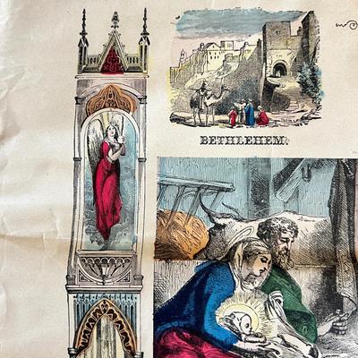 Antique "Illustrated life of Christ" Print