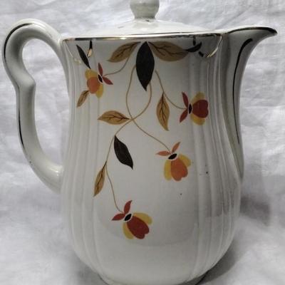 Vtg Hallâ€™s Superior Quality Kitchenware Autumn Leaf Coffee Pot