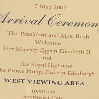 Queen Elizabeth II & Prince Phillip Invitation Framed & Matted
