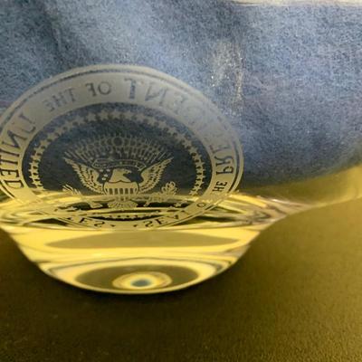 Heavy Crystal Bowl Etched Nancy Reagan White House