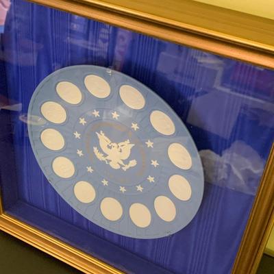 Wedgwood Jasperware Mounted/Framed American Independence Bicentennial Plate