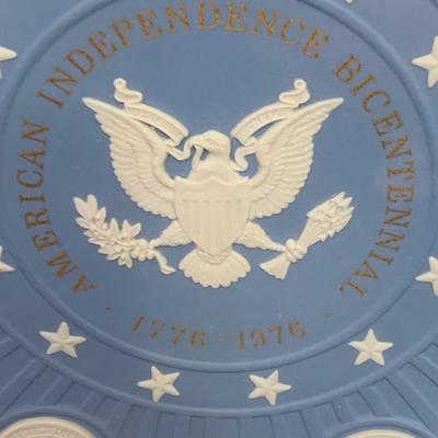 Wedgwood Jasperware Mounted/Framed American Independence Bicentennial Plate