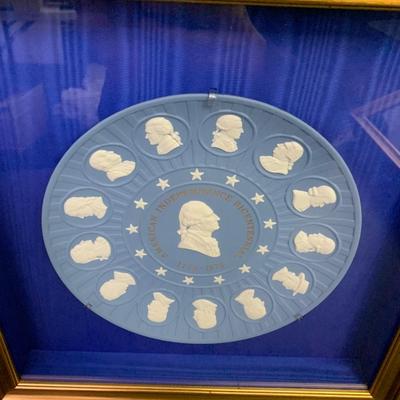 Wedgwood Jasperware Bicentennial Framed/ Mounted Plate