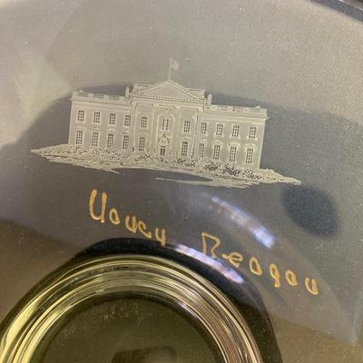 White House Glass Decorative Bowl Etched Snowflakes