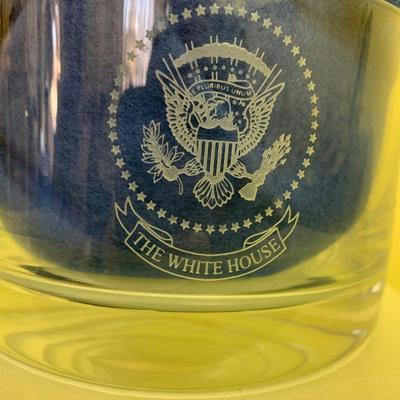 White House Glass Decorative Bowl Etched Snowflakes
