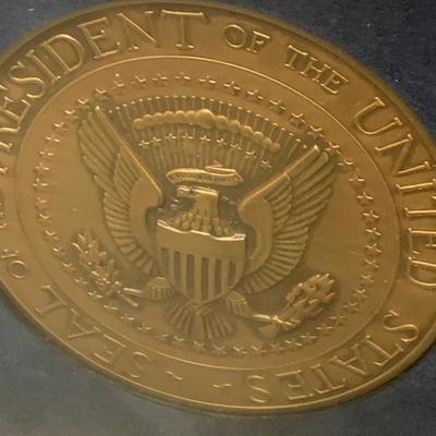 Large Two Sided Framed Display Presidential Seal Coin