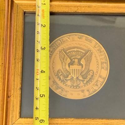 Large Two Sided Framed Display Presidential Seal Coin