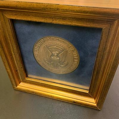 Large Two Sided Framed Display Presidential Seal Coin