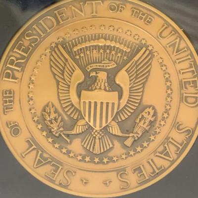 Large Two Sided Framed Display Presidential Seal Coin