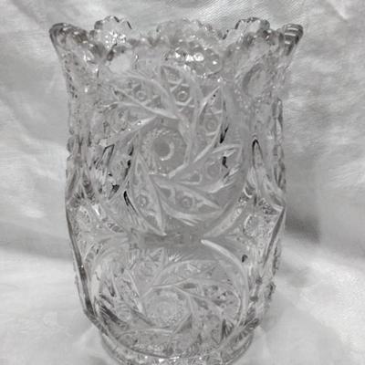 1912-1920 Westmoreland â€œBuzz Starâ€ Pressed Glass 6â€ Vase