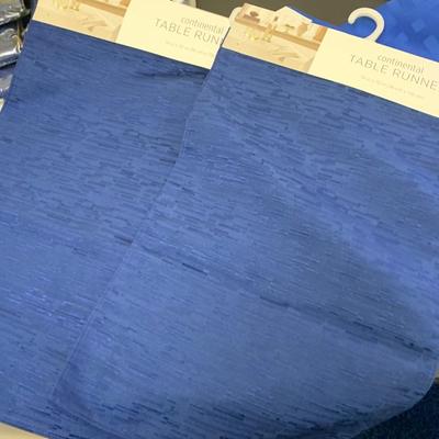 Like New Entertaining Lot - Blue Table Clothes, Placemats, Napkins