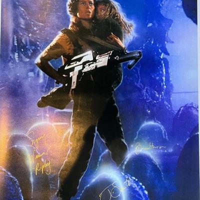 Aliens cast signed movie poster 