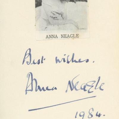 Anna Neagle signature cut