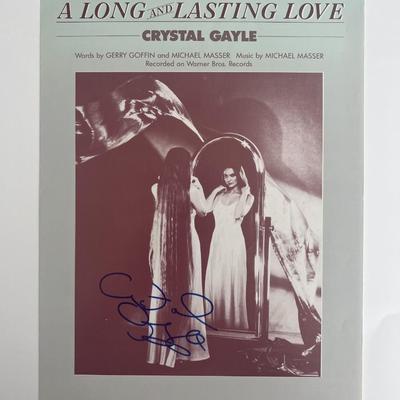 A Long and Lasting Love Crystal Gayle signed sheet music
