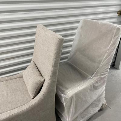Pair of linen chairs