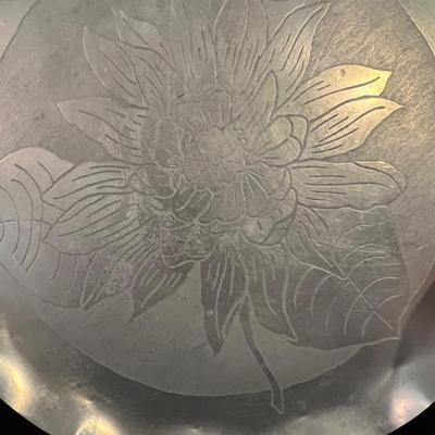 Wrought/Embossed Aluminum W/Limoges China Plate Inserts (B1-RG)