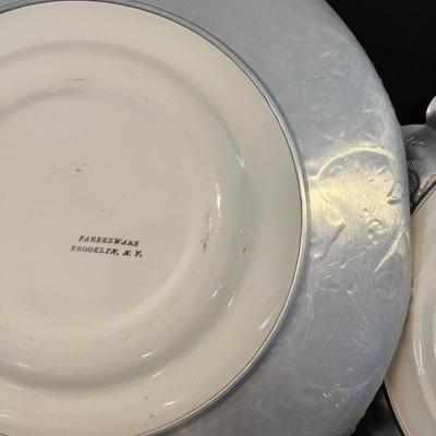 Wrought/Embossed Aluminum W/Limoges China Plate Inserts (B1-RG)