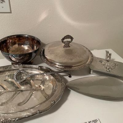 Silver plate or metal serving items