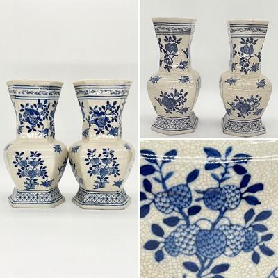 Lot Of Five (5) ~ Blue & White Porcelain Home Decor