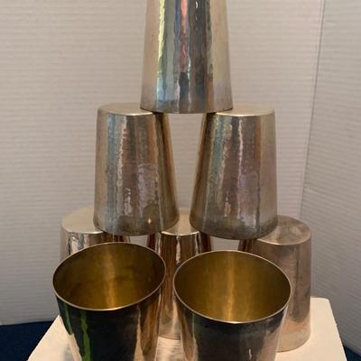 8 Antique J. H. Betteridge Sterling Silver Cups