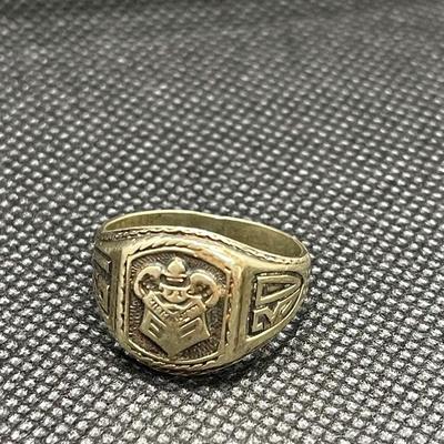 Vintage 1930 10k Gold High School Ring & Tie Tack - 12G total