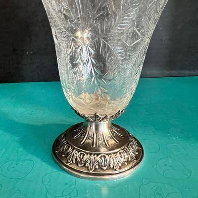 Antique Sterling Silver Cut Glass Muffineer