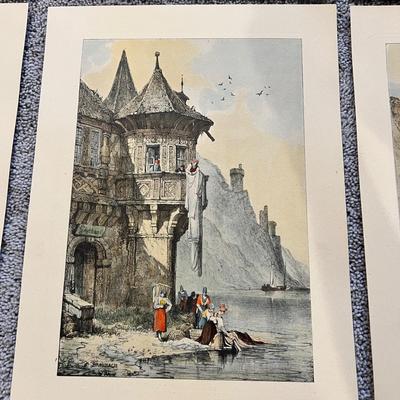 7 Antique Vintage Prints of Samuel Prout Artwork