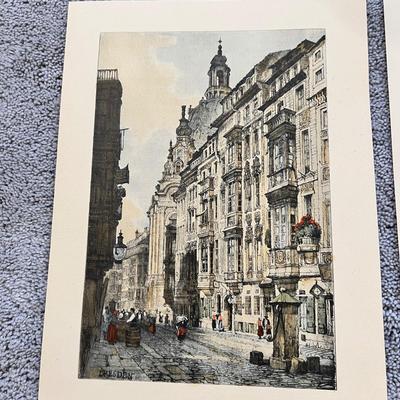 7 Antique Vintage Prints of Samuel Prout Artwork