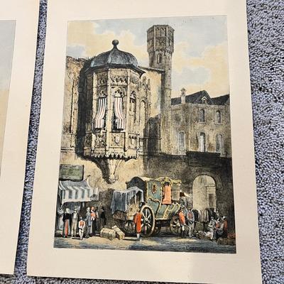 7 Antique Vintage Prints of Samuel Prout Artwork