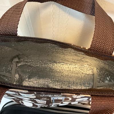 31 Cooler bag, iPad bag, black/white bag