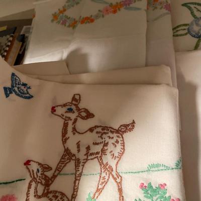 Cross stitched pillow cases