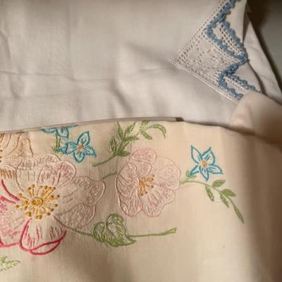 Cross stitched pillow cases