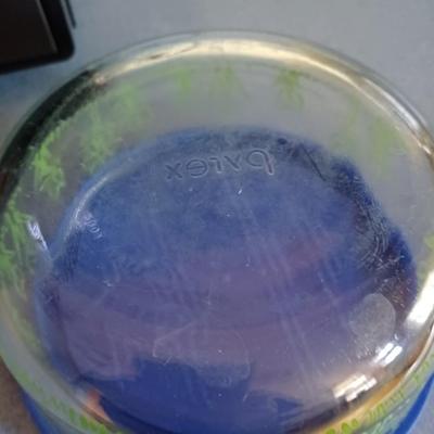 flowered pyrex bowl with lid