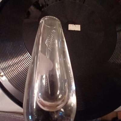 glass etched single bud vase