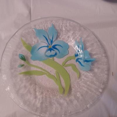 Sydenstricker Art Glass Floral Plate