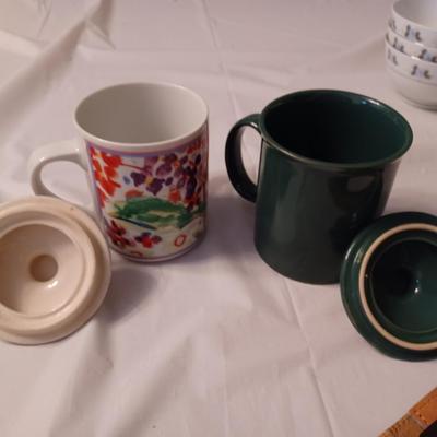 pair of lidded mugs
