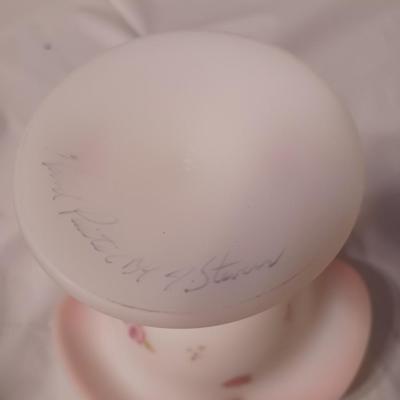 Fenton Art Glass Milk Satin Hand Painted